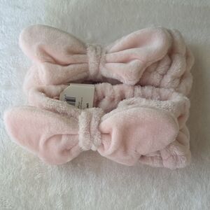 Wicked Glinda 2 Pack Pink Plush Bow Headwraps Soft Spa Conair NWT
